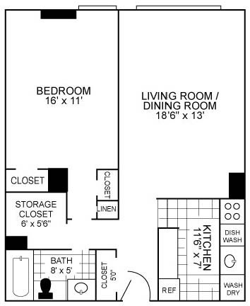1 Bedroom Large