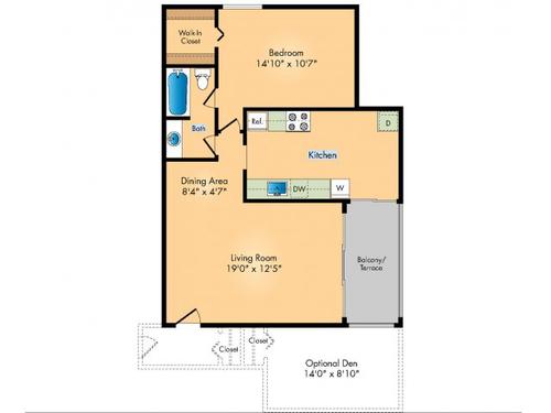 1 Bed, 1 Bath