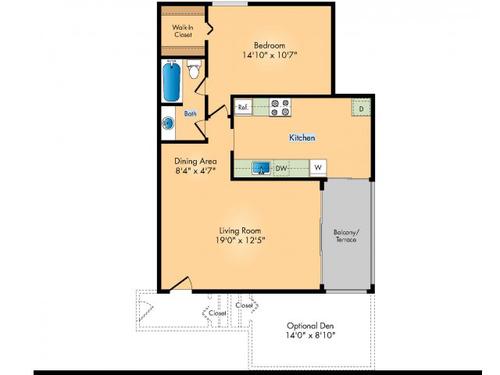 1 Bed, 1Bath