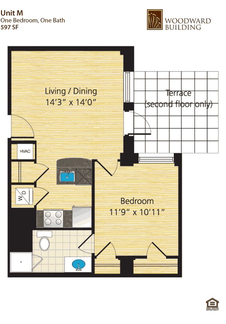 Unit M - 1 Bedroom