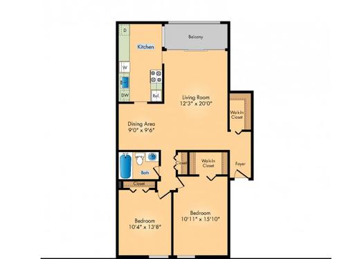2 Bed 1 Bath
