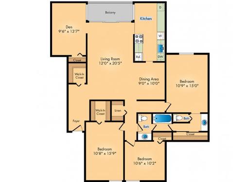 3 Bed 1.5 Bath w/Den