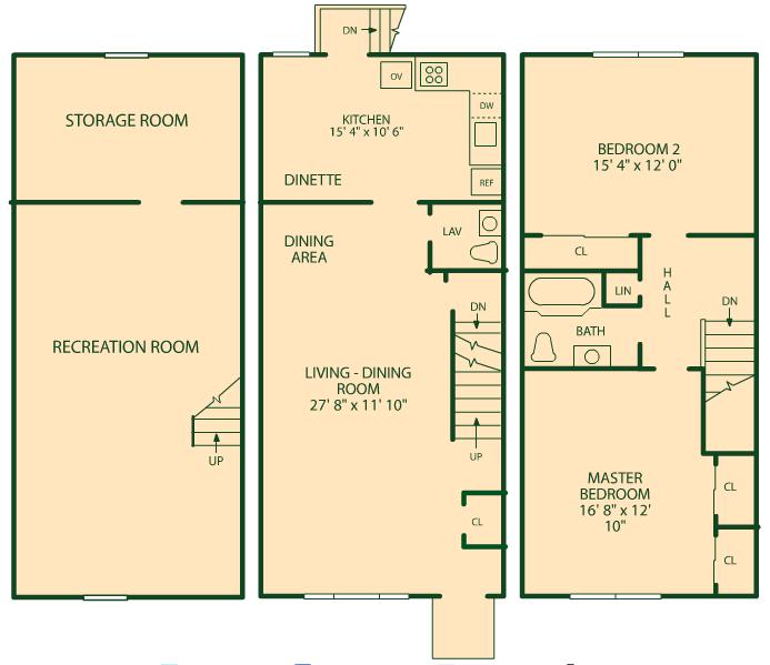 2 Bedroom Duplex With Basement