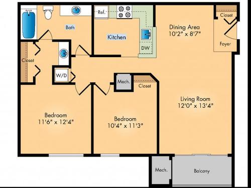 Two Bedroom One Bath