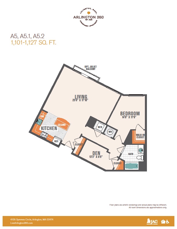 One Bedroom w/ Den - A5, A5.1, A5.2