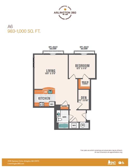 One Bedroom w/ Den - A6