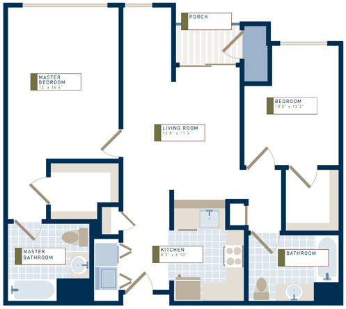 The Baldwin (Model B) 2 Bedroom