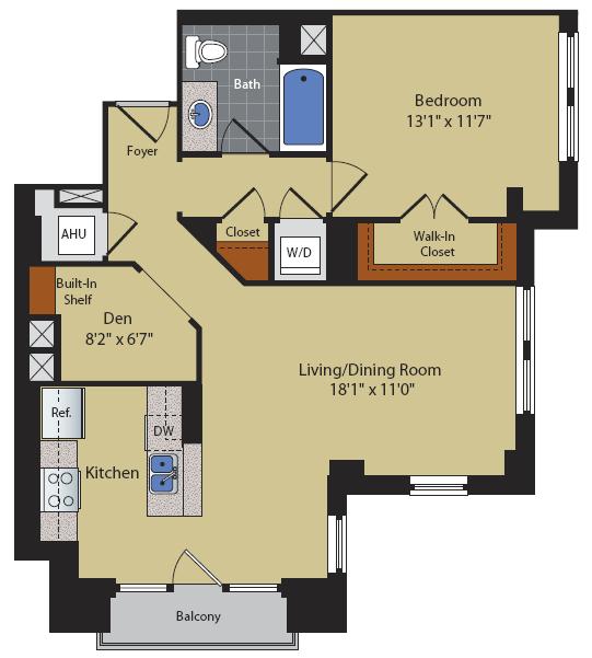 1 Bedroom w/ Den