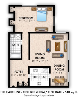 1 Bedroom Caroline