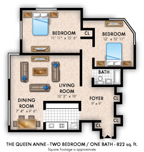 2 Bedroom Queen Anne